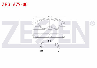 Zegen ZEG1677-00 Brake Pad Rear with Wear Indicator Mazda Cx-5 (Ke,Gh) 2.0 2011 — Brake Pads