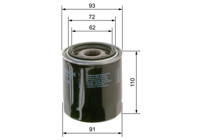Bosch 0986TF0072 Oil Filter H100 H1 Starex 2.5Tdci 1997 > — Oil Filters