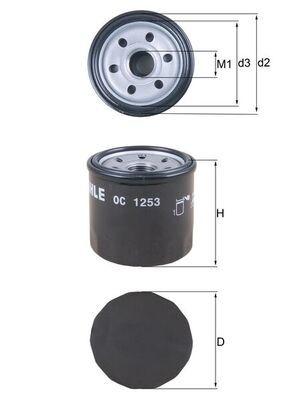 Mahle OC1253 Oil Filter Daihatsu Applause Cuore Sirion YRV Terios Feroza Hijet Suzuki Alto — Oil Filters