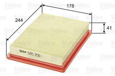 Valeo 585250 Air Filter (Alfa Romeo 155 1.7I, 1.8I and 3 more models — Air & Cabin Filters