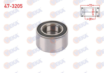 Veka 47-3205 Front Wheel Bearing Left-Right (without ABS) 39X72x37 Opel Corsa C 1.7 CDTi 00-06 / Vectra A 1. — Wheel Bearings