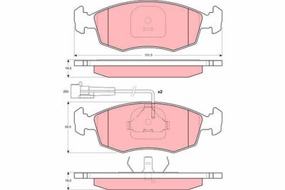 TRW GDB1341 Brake Pad Front (151mm) Palio 1.6 Weekend 01-(Repair Set Kit) — Brake Pads