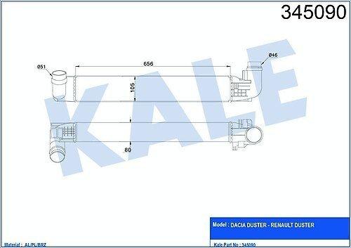 Kale 345090 Turbo Radiator Dacia Duster 1.5 dCi 10-18 — Radiators & Fans