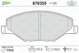 VALEO 670355 Brake Pads - Front 12 Polo Fabia