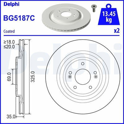 Delphi BG5187C Brake Disks - Santa Fe/Sorento Owners — Brake Rotors & Drums