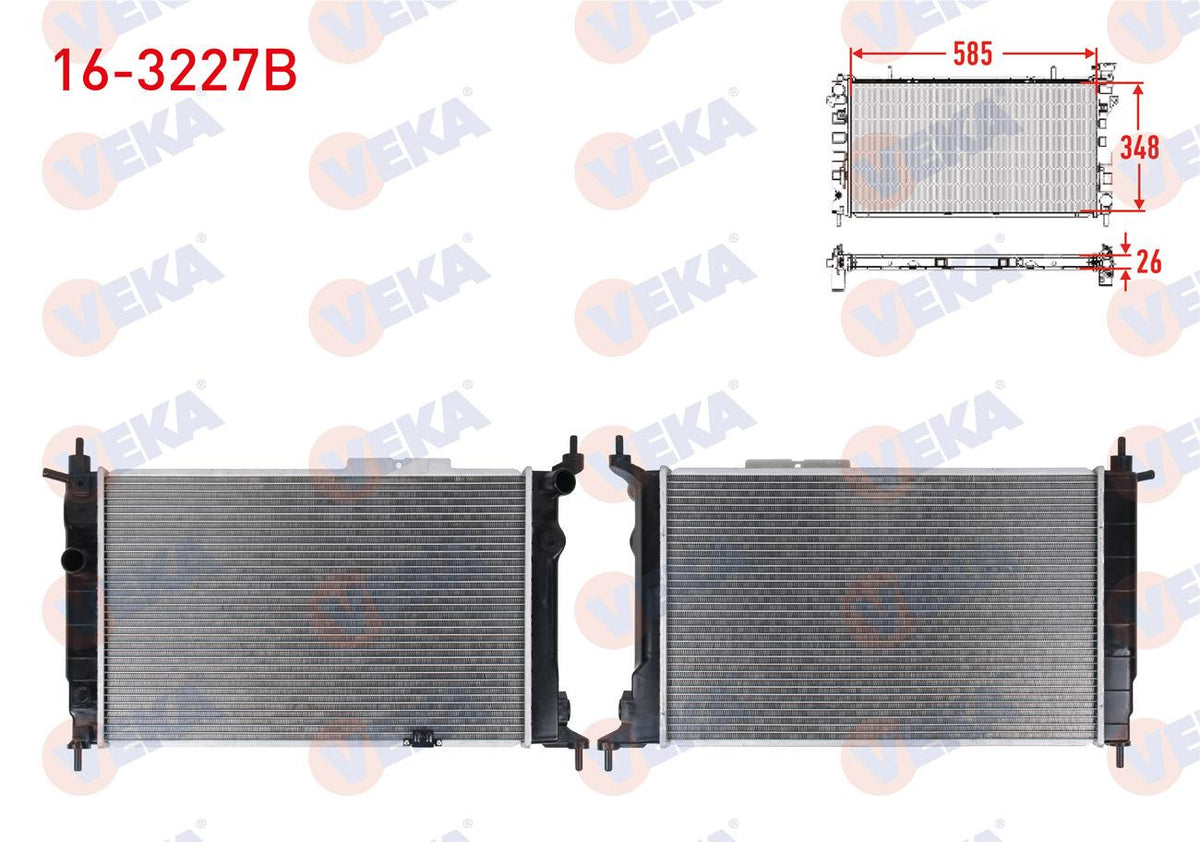 Veka 16-3227B Su Radiator Brazing Opel Astra F 1.4i M-T 1991-1998 — Radiators & Fans