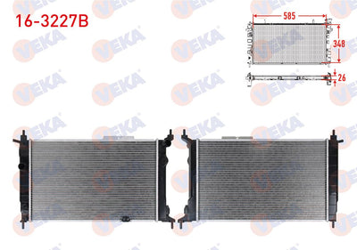 Veka 16-3227B Water Radiator Brazing Opel Astra F 1.4i M-T 1991-1998 — Radiators & Fans