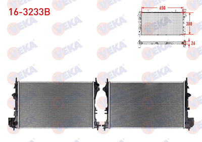 Veka 16-3233B Water Radiator Brazing Opel Vectra C 1.6 16V M-T 2002-2008 — Radiators & Fans
