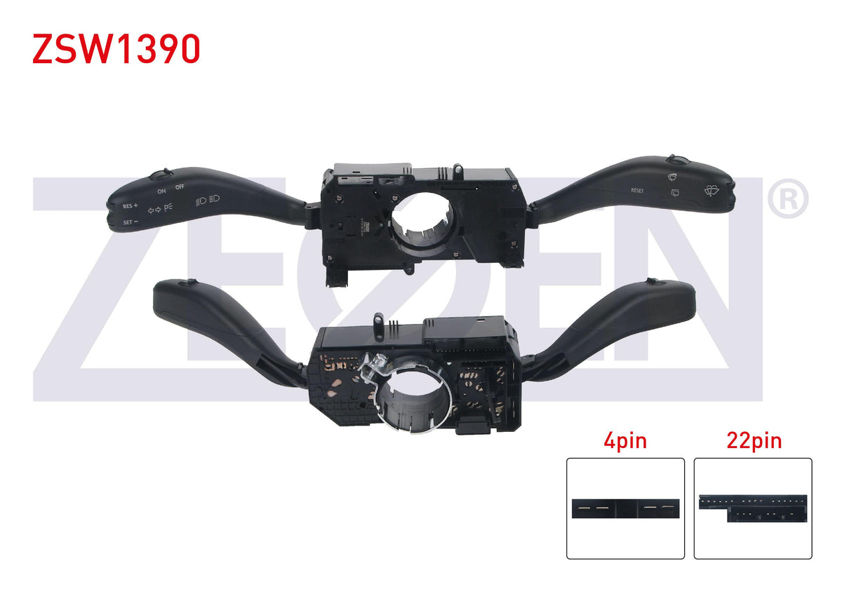 Zegen ZSW1390 Headlight Turn Signal Kumanda Arm 26 Pin Transporter V 2003-2011 / Fabia II-Ibiza IV-Roomster 2006