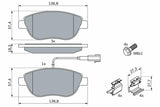 BOSCH 0986424596 Brake Pad Set for 08-Linea-Fiorino-BBP-NMO-EVO-DBL - Low-Metallic Material — Brake Pads