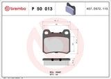 BREMBO P50013 Rear Brake Pad - Disc Brake Pads