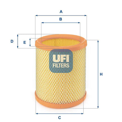 Ufi 27.196.00 Air Filter P106 P205 Partner Berlingo C15 — Air & Cabin Filters