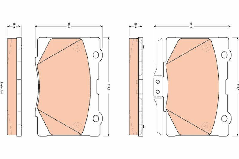 TRW GDB3498 Front Brake Pad Set - 07-Legend 4WD — Brake Pads
