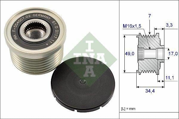 ina-535016410-alternator-pulley, alternator-pulley-bmw-e81-e87-e90-e91-e60-e61-e70 INA 535016410 - Alternator Pulley for BMW 1, 3, 5 & X5 Series | 7 Grooves INA 535016410 - Alternator Pulley for BMW Vehicles ina, alternator-pulley, bmw-parts, car-repair, car-maintenance, engine-components, mechanics, automotive, high-quality, ai-generated