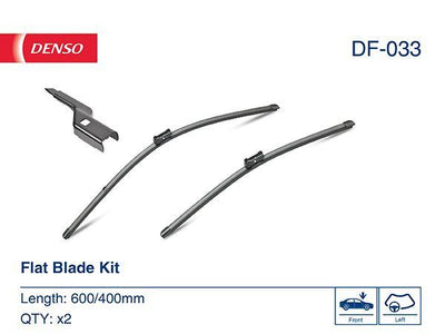 Denso DF-033 Wiper Set 600-400mm-24-16 Fiat:Doblo Renault:Twingo Citroen:C3 Picasso 09-Ford:Kuga 08 — Wipers