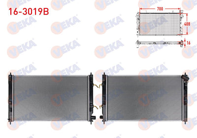 Veka 16-3019B Water Radiator Brazing Mitsubishi Lancer (Cy,Za) 1.8 A-T 2007 — Radiators & Fans