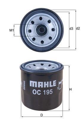 Mahle OC195 Oil Filter Clio III Megane III Laguna III Scenic III Fluence / Atos / Picanto Pride Sephia Shuma / — Oil Filters