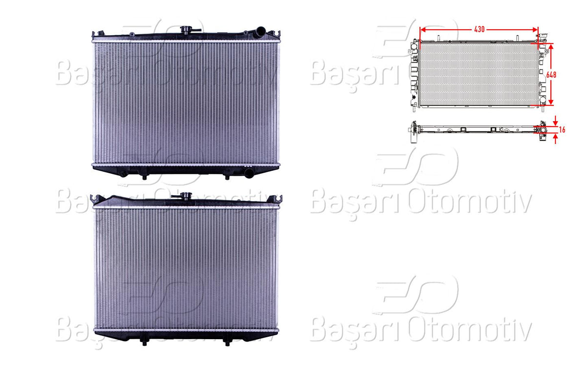Wisco 3114112-00 Water Radiator Brazing Mt 430X648x16 Nissan Navara (D21) 2.4 86-92 /Terrano (Wd21) 2.4 87 — Radiators & Fans