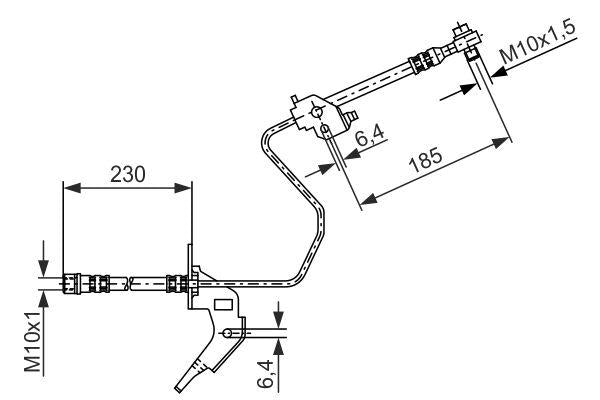 Bosch 1987476199 Brake Hose Rear Left Opel Astra H-G Meriva Combo C 04- — Brake Hydraulics