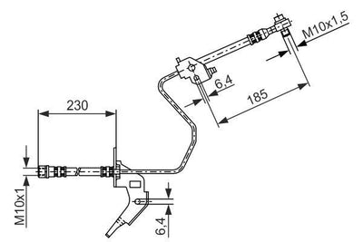 Bosch 1987476199 Brake Hose Rear Left Opel Astra H-G Meriva Combo C 04- — Brake Hydraulics