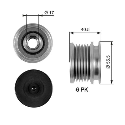 Gates OAP7060 Alternator Pulley W202 W210 V-Class 638/2 Vito 638 Sprinter 00 > 06 — Starting & Charging
