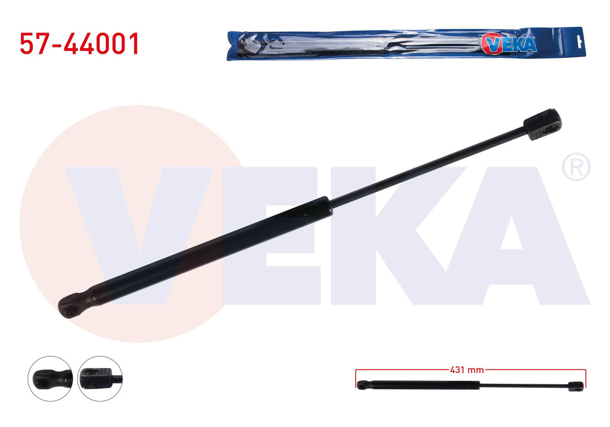 Veka 57-44001 Trunk Gas Strut 431mm / 330N Volkswagen Polo (6N1) 5 Door 1994-1999 — Support Rods & Struts