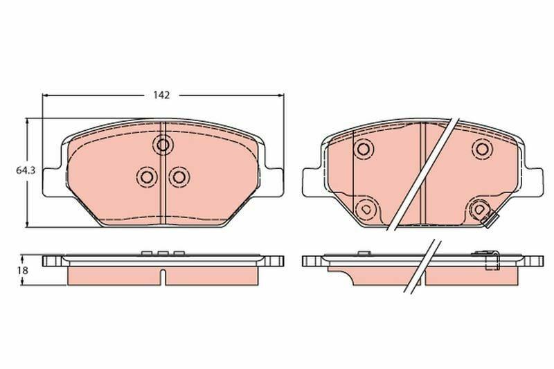 TRW Brake Pad Front 17 for Opel Insignia B 2017 and On — Brake Pads
