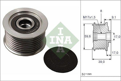 INA 535004910 Alternator Pulley Mazda 6 (Gg, Gh) Mazda 3 2.0Crd