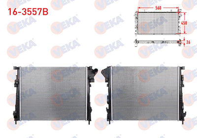Veka 16-3557B Water Radiator Brazing Renault Traffic II (Fl) 2.0 dCi M-T Ac + /-2006-2014 — Radiators & Fans