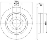 HELLA Pagid Rear Brake Discs 8DD355101-731 - Straight Type for BMW E34 — Brake Rotors & Drums