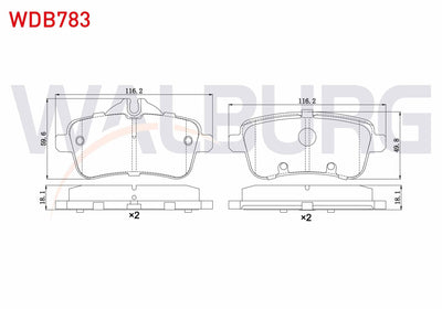 WALBURG WDB783 Brake Pad Rear Mercedes M Series (W166) Ml 250 CDI 2011 — Brake Pads