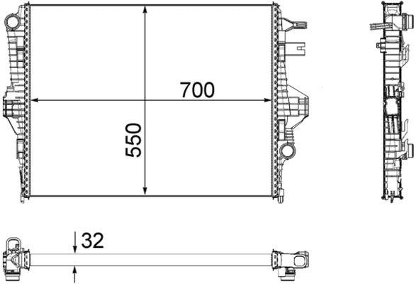 Mahle CR1183000P Radiator Touareg-Cayenne 3.0 V6/3.0 TDI 10-19 Cjta-Cgfa-Cjma-Cjgd — Radiators & Fans