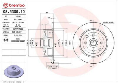 Brembo 08.5309.10 Brake Disc Rear Standard Opel — Brake Rotors & Drums