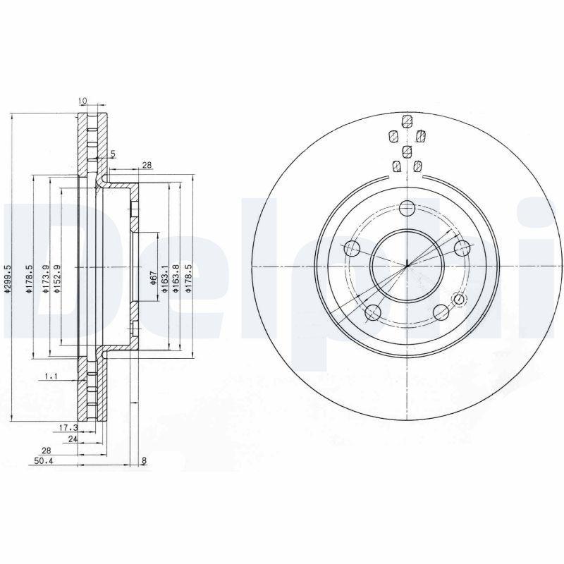 Delphi BG3838 Ventilated Disc - High Performance Automotive Brake Disc — Brake Rotors & Drums