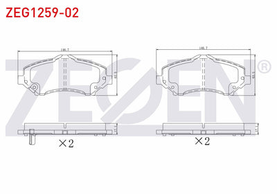 Zegen ZEG1259-02 Brake Pad Front with Wear Indicator Fiat Freemont (Jf) 2.0 Mjt 170 Hp 2011-/ Jeep Wrangler III (Jk) 3.8i V6 2007-/ Chrysler G.Voyager 3.3i 2008-/ Dodge Nitro 2.8 Crd 4X4 2007
