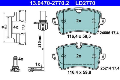 ATE 13.0470-2770.2 Brake Pad Ceramic — Brake Pads