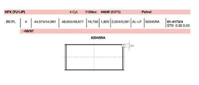 Glyco F014173430MM Rod Bearing (0,30) P106 P206 P307 P306 P205 P405 Partner C2 C3 C4 P308 Ax Zx Xsara II Bx (4 Cylinder)