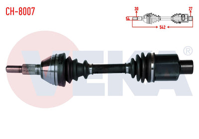 Veka CH-8007 Complete Axle Right Front Length 542mm Chevrolet Captiva (C100 — Axles, CV Joints & Boots