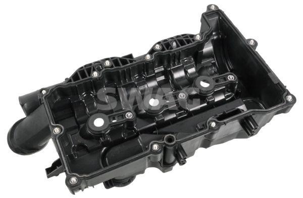 swag bmw b37 valve cover front view, swag bmw b37 valve cover side view SWAG 33104290 - BMW B37 Valve Cover Black Plastic for Mini F55 F56 | 11.42 kg SWAG BMW B37 Valve Cover - Black Plastic for Mini F55 F56 swag, bmw-b37, valve-cover, mini-f55, mini-f56, replacement-part, car-parts, black-plastic, engine-components, ai-generated