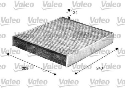 Valeo 698883 Cabin Air Filter with Carbon-(Ford Focus Cmax 03-Mondeo 07-14-Kuga 08-12) — Air & Cabin Filters