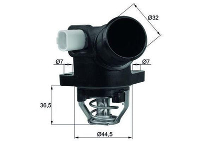 Mahle TM32103 Thermostat 103°C Opening Temperature 4.5 in x 4.5 in x 4.7 in — Water Pump & Thermostat