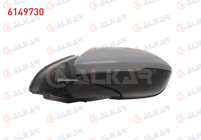 Alkar 6149730 Outer Rear View Mirror Left Electric Aspheric Heated Primed Automatic Folding Lower with Lighting Bli — Mirrors