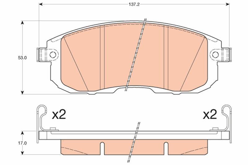 TRW GDB3616 Nissan Juke F15 10> Front Brake Pad — Brake Pads