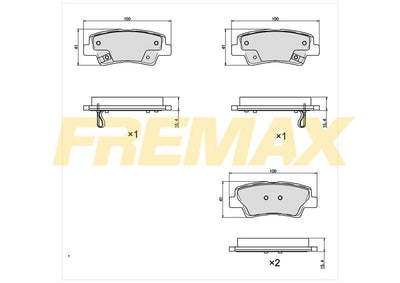 Fremax FBP-1846 Rear Brake Pad (Carbon Formula) Hyundai Blue 2011> Elantra 2011> Ceed-Sportege-Ssanyong-Tocson-i20