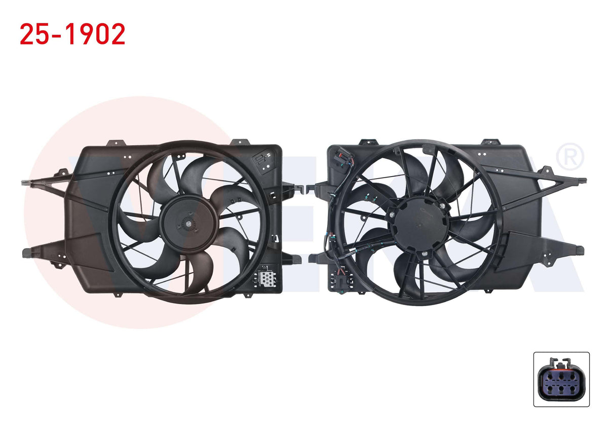 Veka 25-1902 Fan Motor Su Radiator with Shroud Single Fan Ford Focus I (Daw,Dbw) 1.8i 16V (Bm Motor) M-T Ac-2001-2004