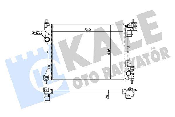Kale Motor Water Radiator - Fits Fiat Doblo 1.4, Alfa Romeo MiTo 1.4 — Radiators & Fans