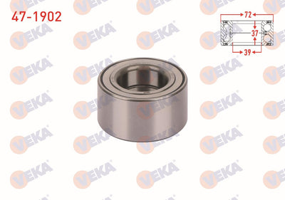 Veka 47-1902 Front Wheel Bearing Left-Right ABS Okuyuculu 39X72x37 Transit Courier 1.5-1.6 TDCi 2014-/ Fiest — Wheel Bearings
