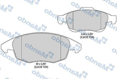 Mando MBF015238 Brake Pad Front 08-Partner Tepee 1.6Hdi — Brake Pads
