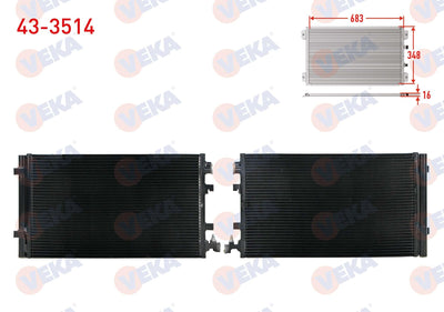 Veka 43-3514 A/C Condenser Renault Megane III (Kz0 / 1) 1.5 dCi 2008-2010 — Condensers & Evaporators