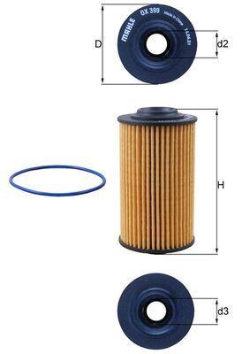 Mahle OX399D Oil Filter Insignia A / Vectra C 2.8 V6 05-17 — Oil Filters